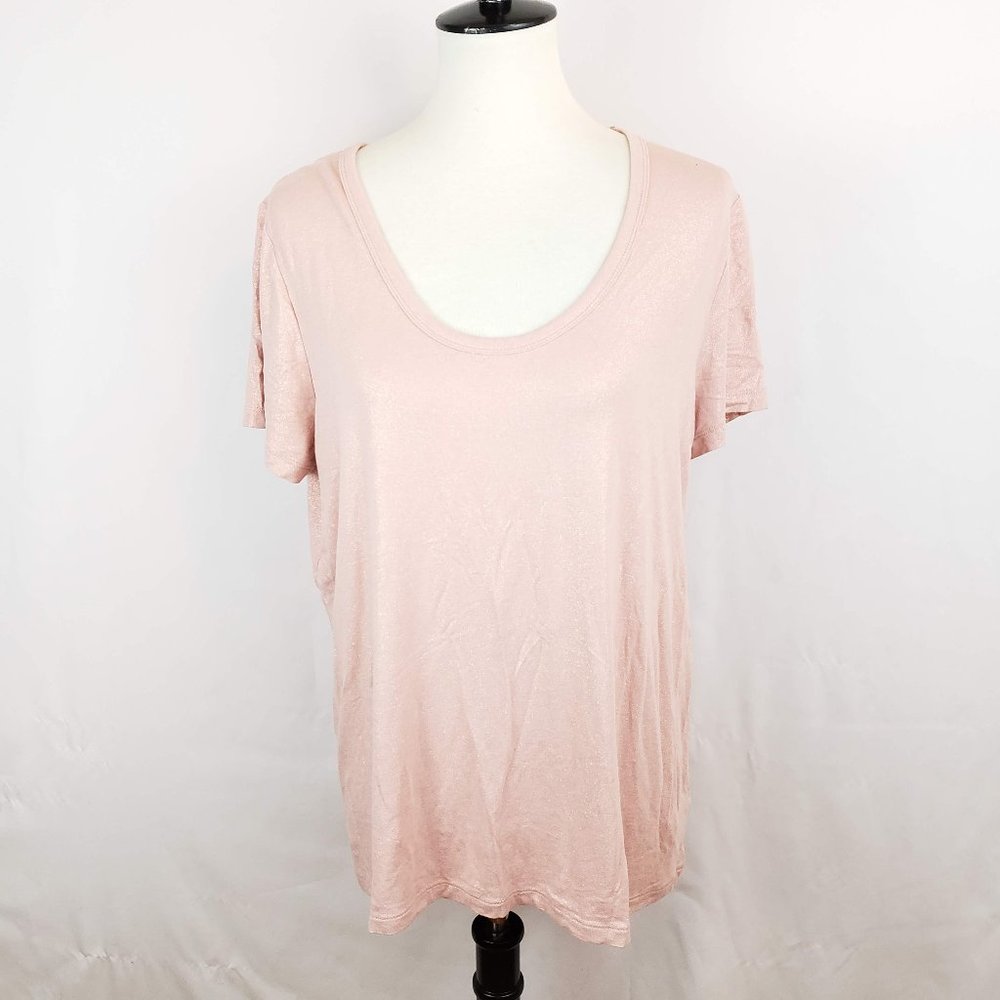 ♦️5/$20 A New Day Light Pink Glitter Tee XL